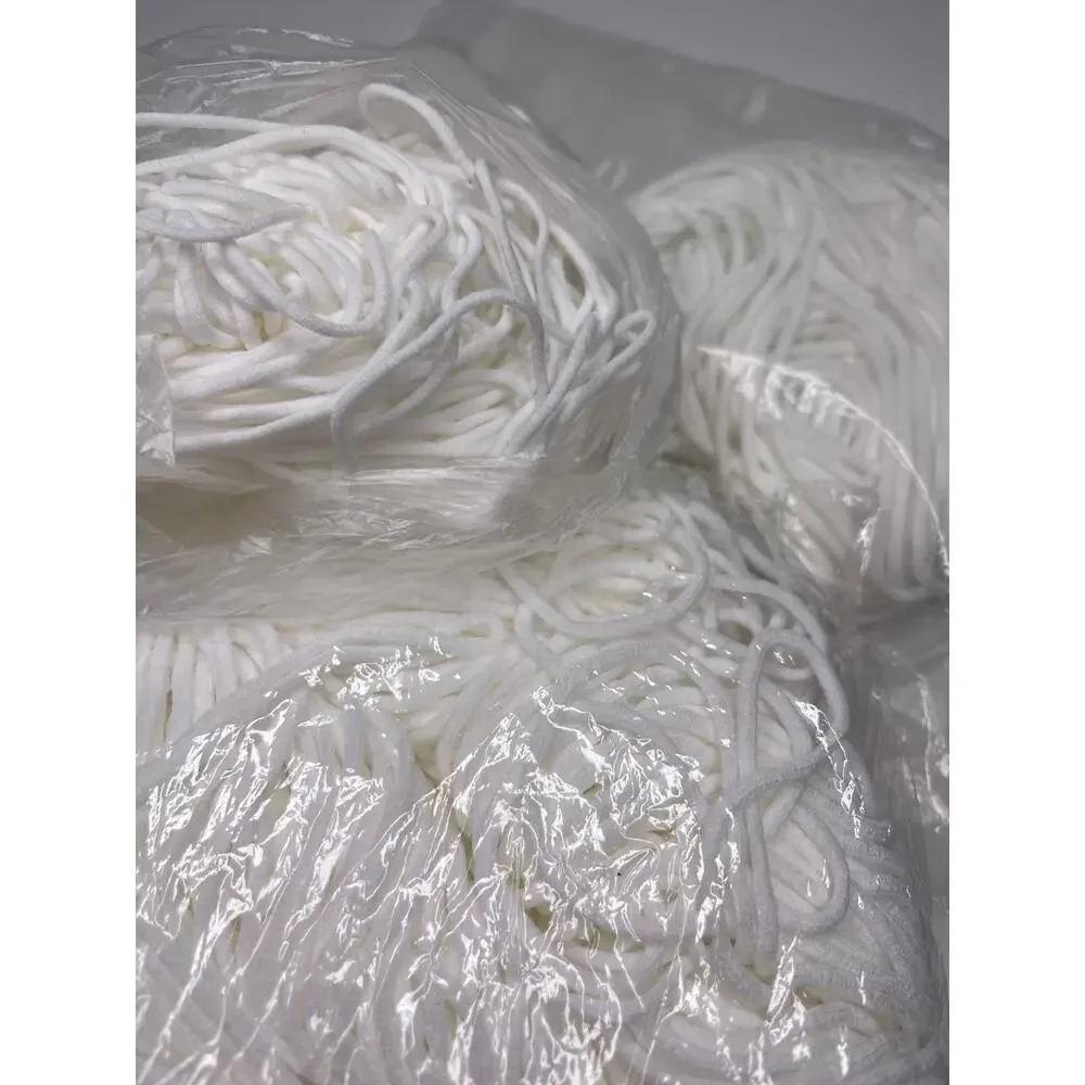 LOT White Elastic Cord String — Mixed Sizes! Sewing Clothing Crafts Masks 1.7lbs